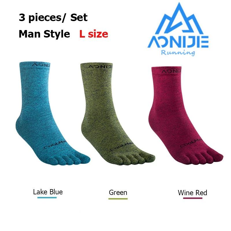 3Pairs/Set AONIJIE E4830 Men Women Newest Medium Long Tube Sport Fivetoes Socks Toe Socks for Barefoot Running Shoes